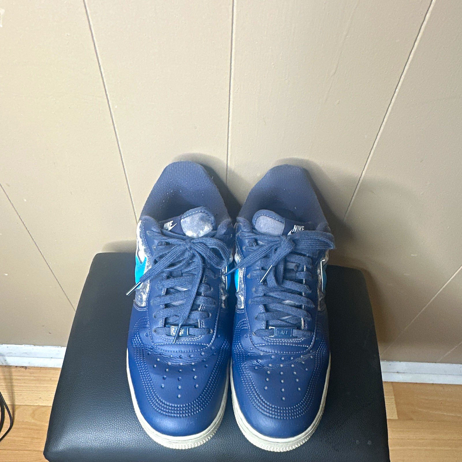 Nike Air Force 1 Low Top Tie-Dye Blue/White Lace Up Sneakers DA1648-471