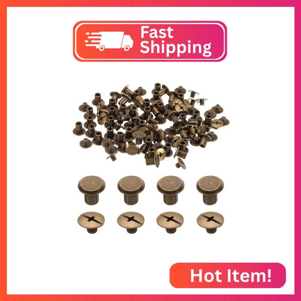 uxcell 50set M5 x 8mm Chicago Screw Metal Phillips Head Binding Screws Post Nail