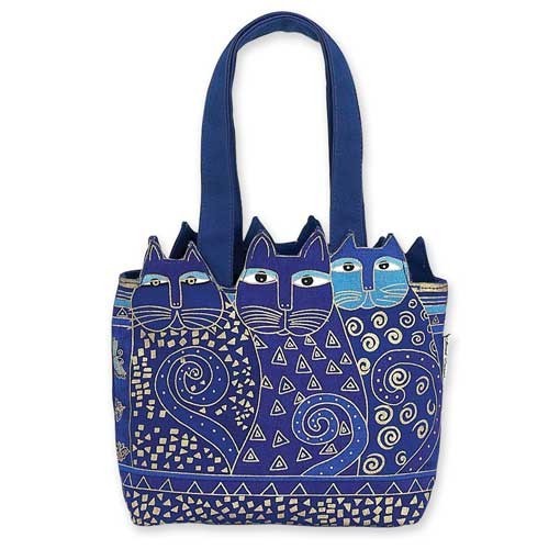Laurel Burch Feline Cutout Tote - Indigo