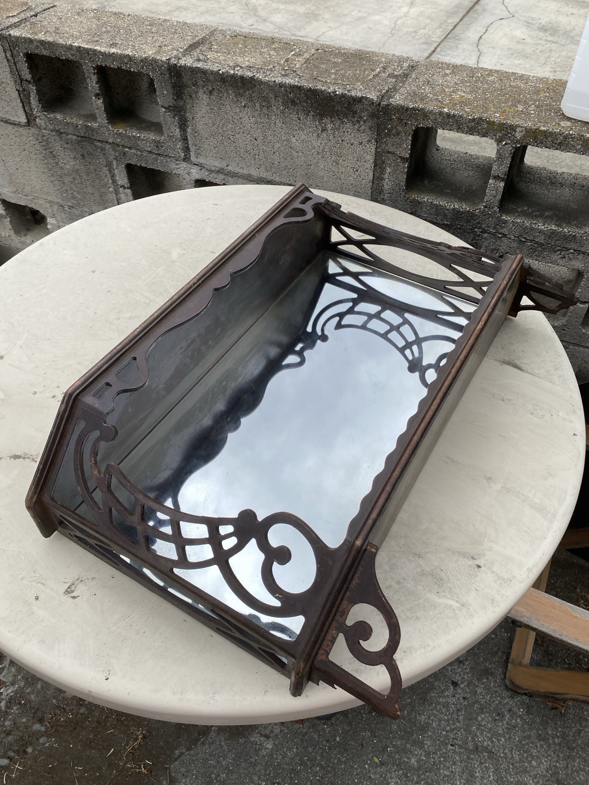 ART NOVEAU DECO WALL SHELF CABINET EASTLAKE-LIKE MIRROR 1920S 1930S 1940S VTG ART NOVEAU DECO WALL SHELF CABINET EASTLAKE-LIKE MIRROR 1920S 1930S 1940S VTG