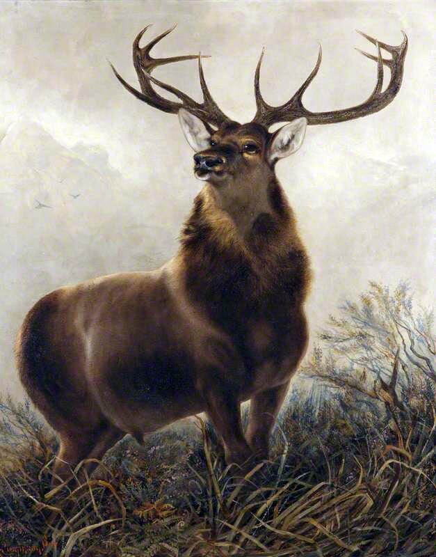hand painting Robert Cleminson The Monarch the Glen after Edwin Henry Landseer