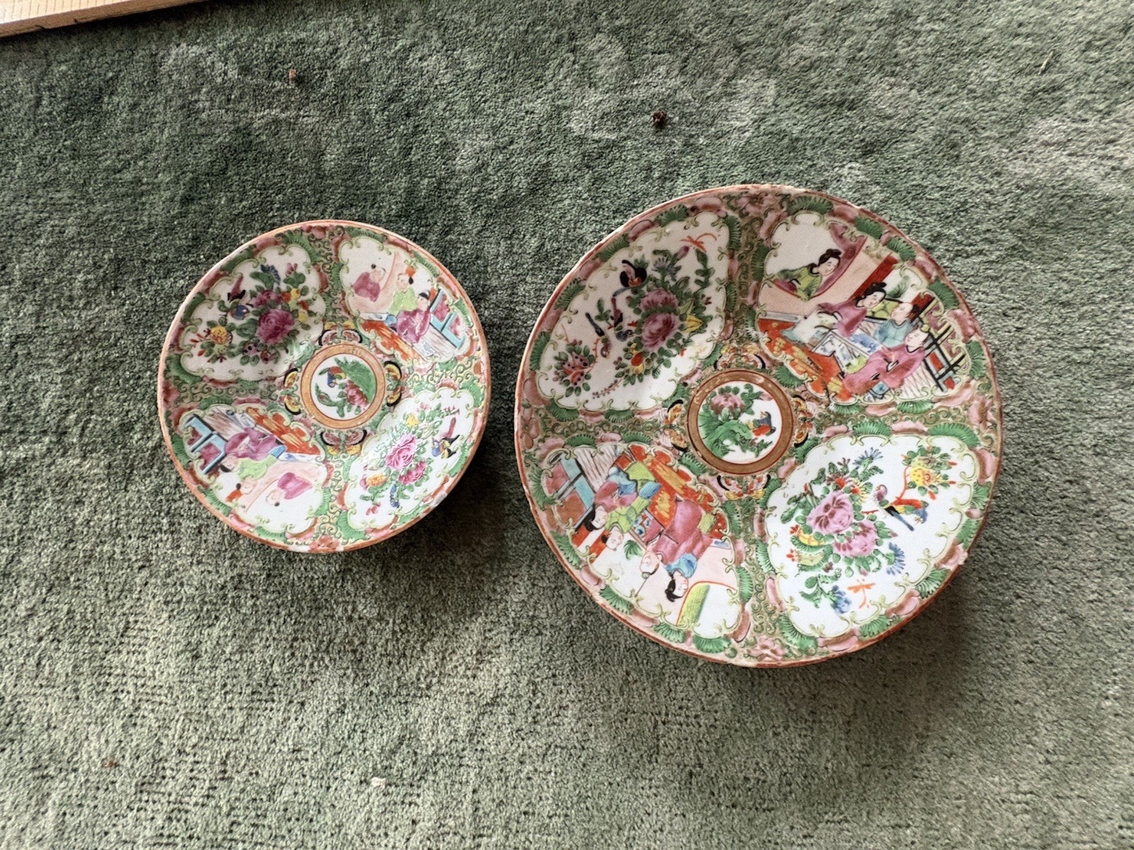 Lot Of 2 Early 19th Century Famille Rose Plates Lot Of 2 Early 19th Century Famille Rose Plates