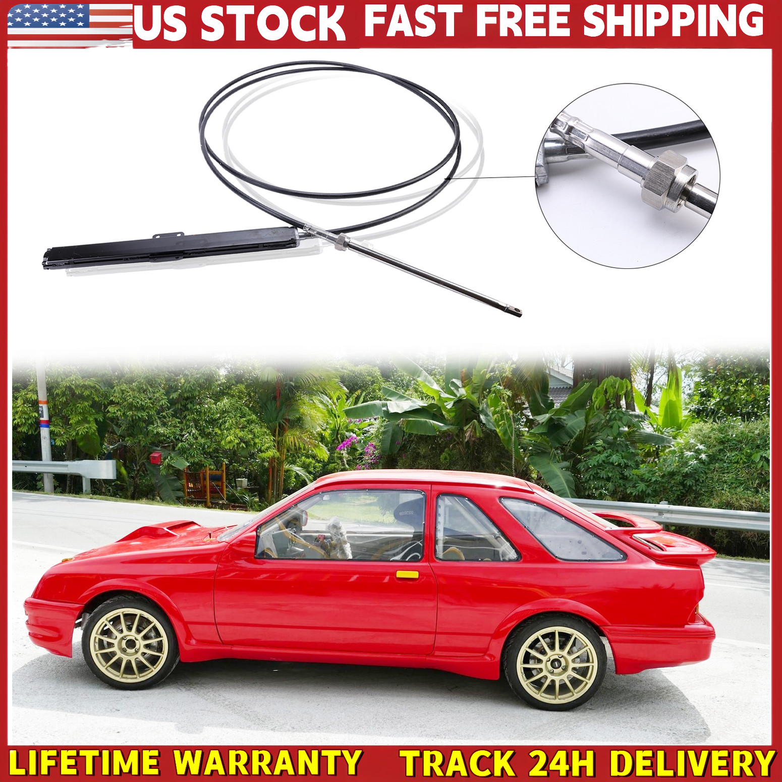 SSC12416 Steering Cable 16FT Rack Pinion for Rack Steering Old Style 1984-1996