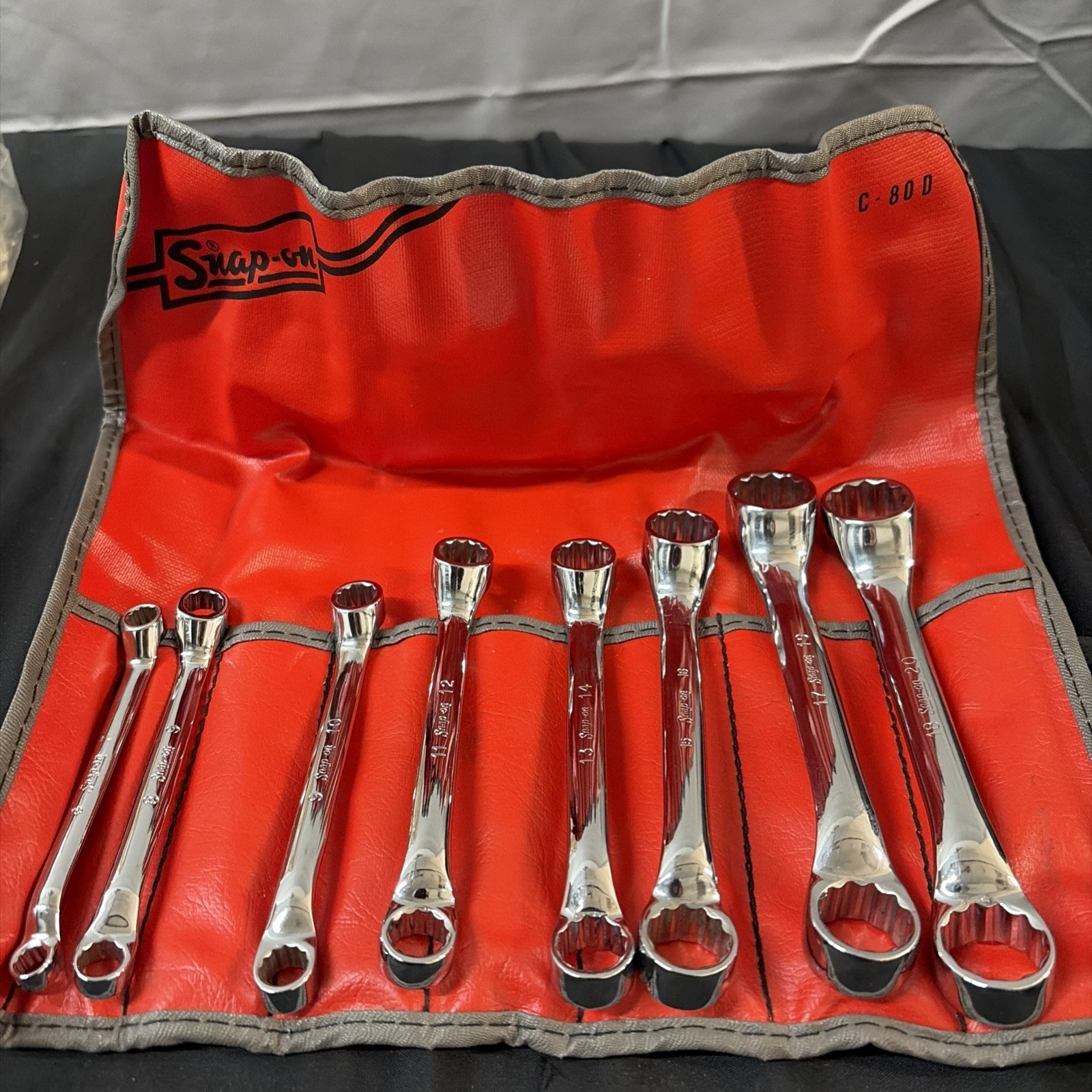 Snap On Tools Nice 8 Pc .metric  Short Offset Double Box Wrench 12Pt Boxed