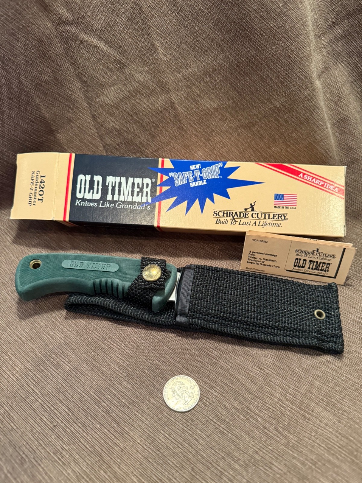 Schrade 142OT Guidemaster, Made in USA, brand new in box. Schrade 142OT Guidemaster, Made in USA, brand new in box.