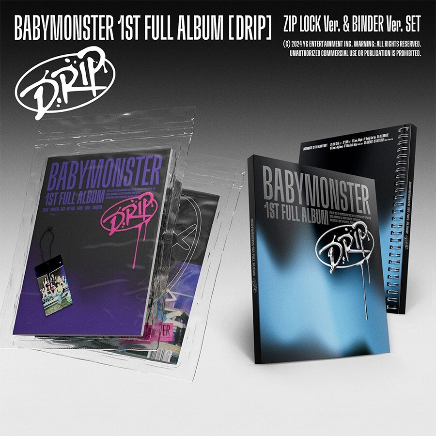 BABYMONSTER DRIP 1st Full Album 2 Ver SET/2 CD+2 Photo Book+14 Card+Tag+Sticker