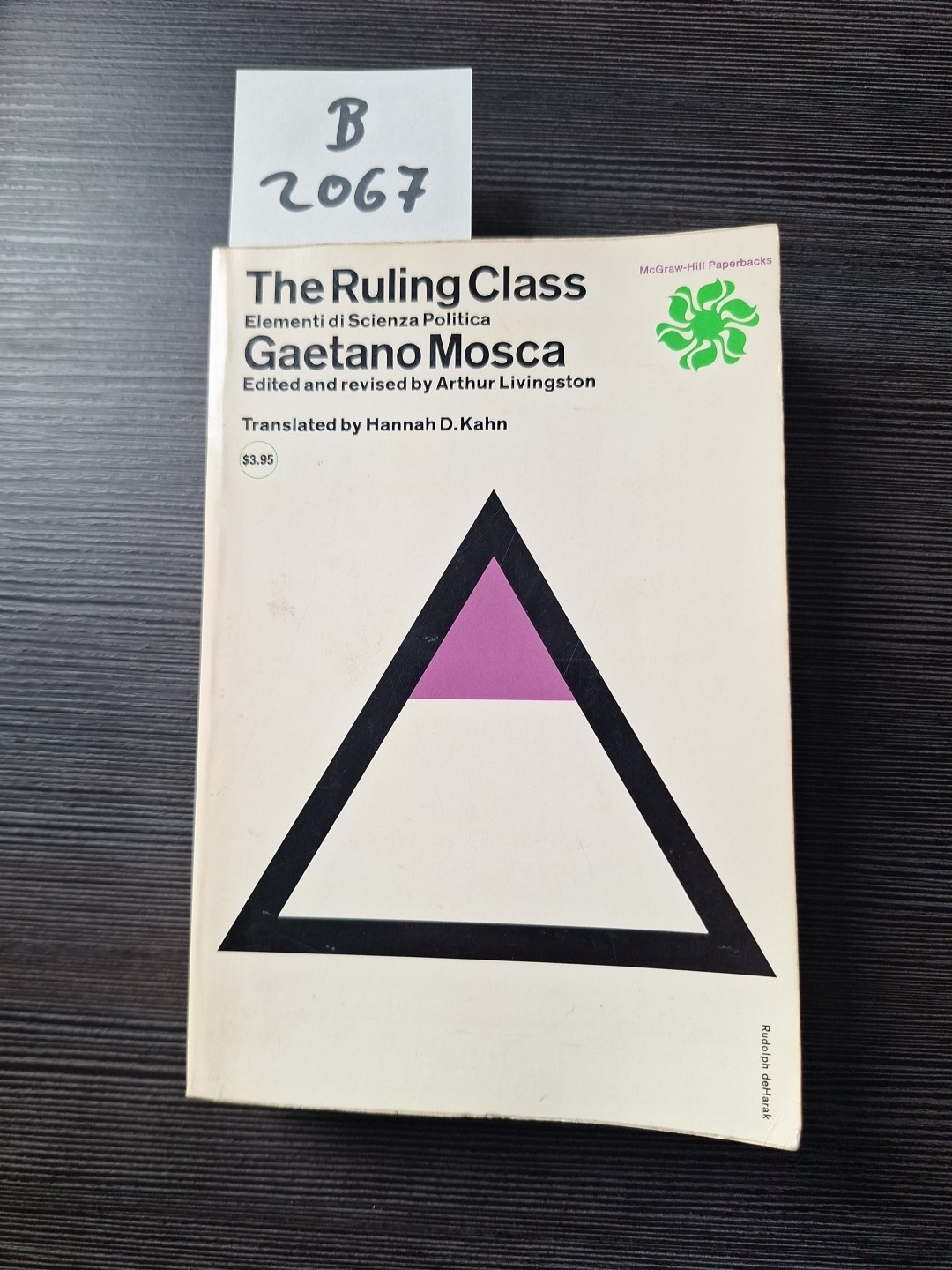 The Ruling Class by Gaetano Mosca - Pub: McGraw-Hill -Paperback Book The Ruling Class by Gaetano Mosca - Pub: McGraw-Hill -Paperback Book