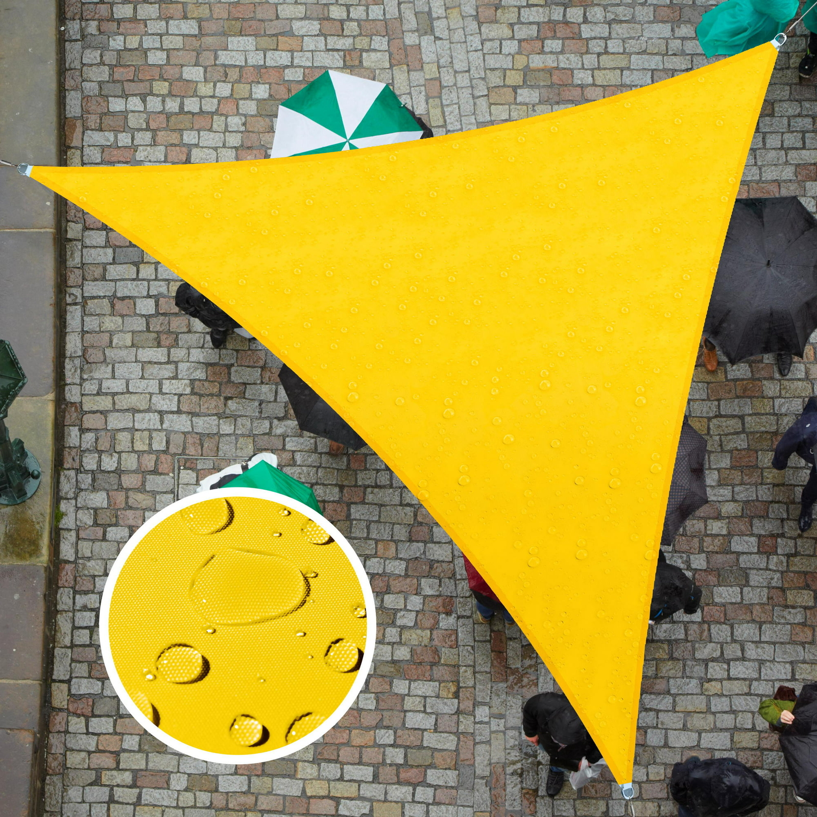 ColourTree Yellow Triangle Waterproof Sun Shade Sail Canopy Fabric Outdoor 