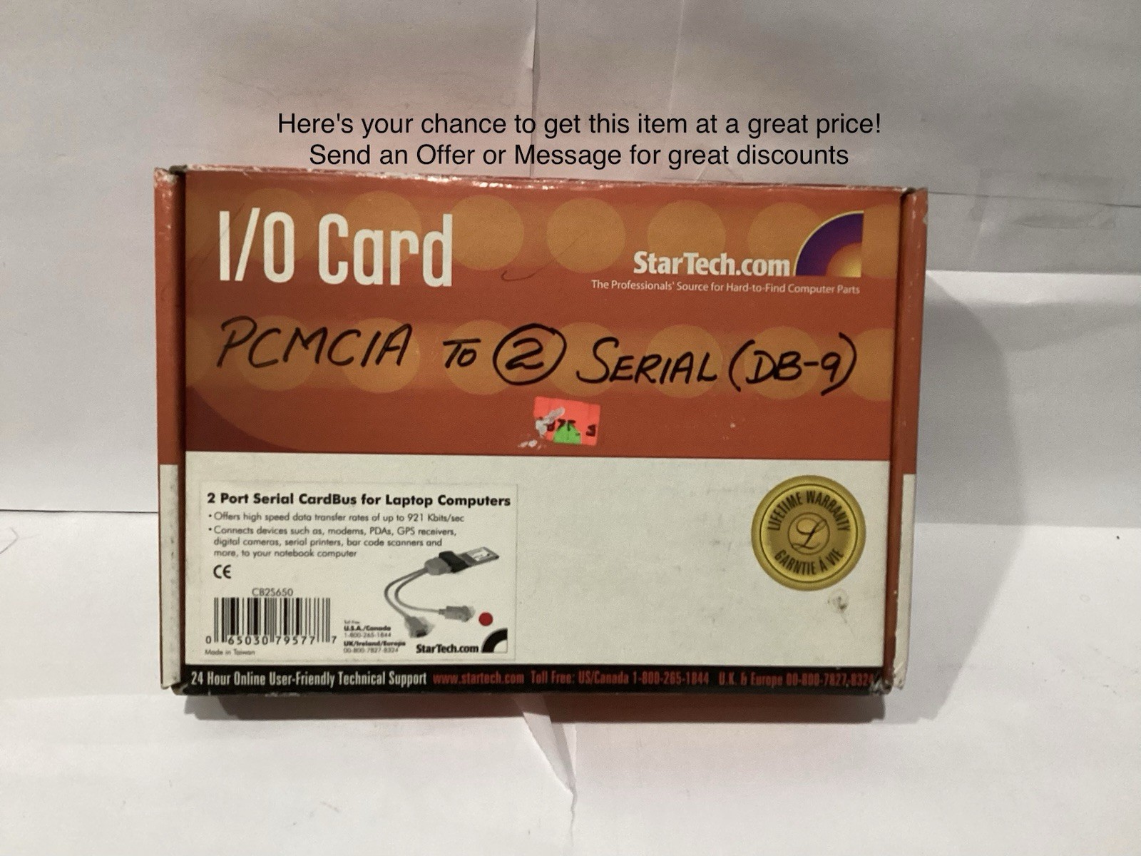 StarTech.com 2-Port Serial CardBus Adapter for Laptop Computers (Model CB2S650)