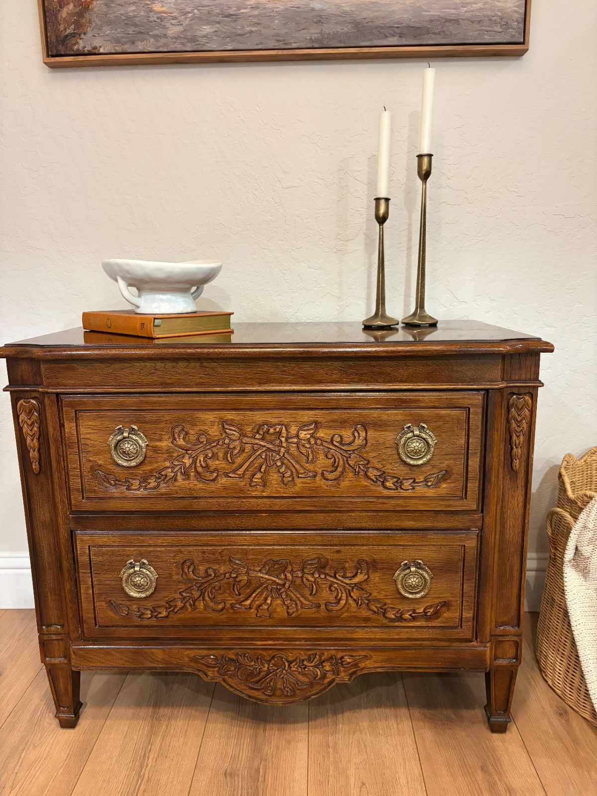 Vintage Thomasville Grand Classic Two-Drawer Commode Chest