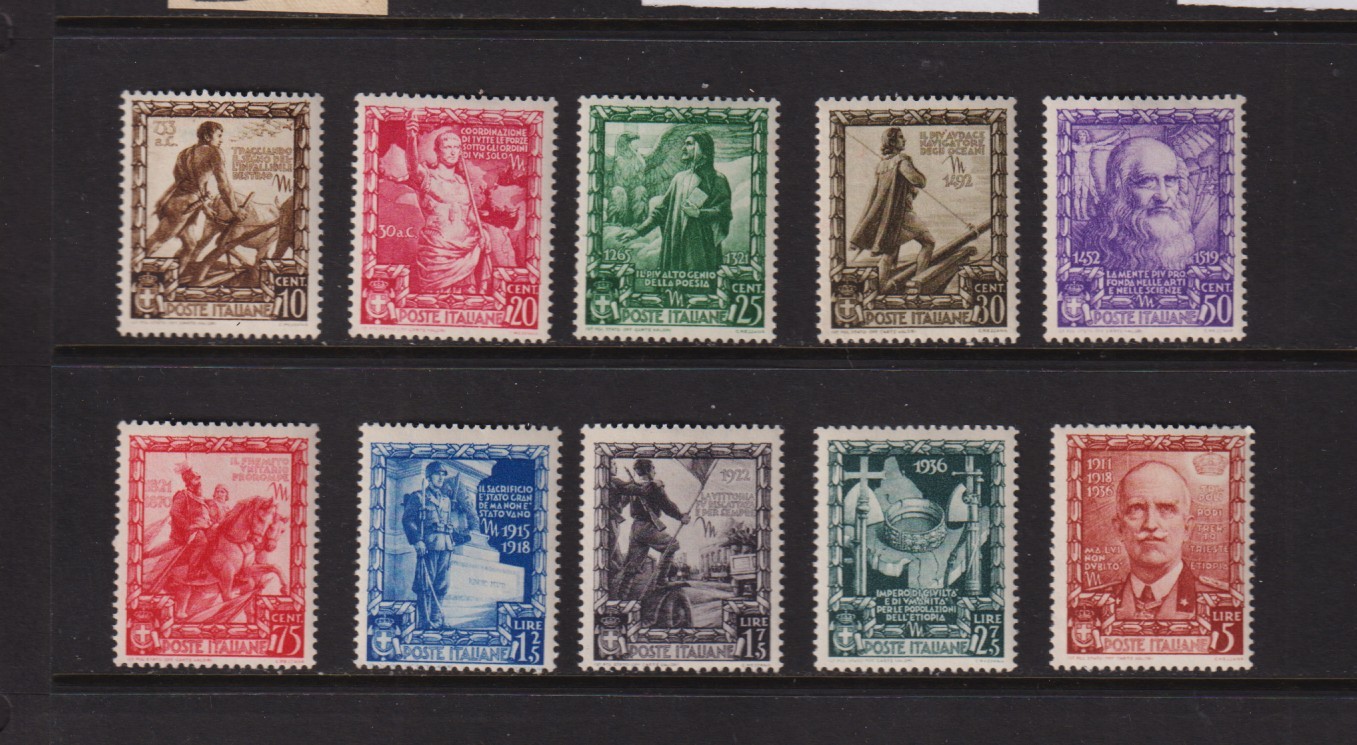 Italy - 1938 set, mint, cat. $ 89.75 Italy - 1938 set, mint, cat. $ 89.75
