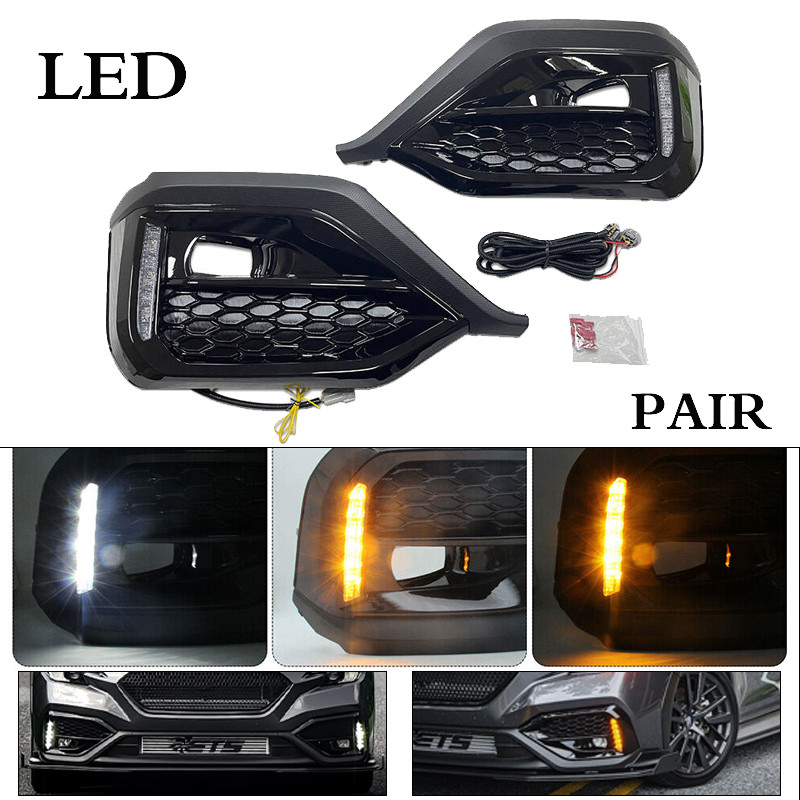 For 2022-2024 Subaru WRX STI sequential LED Turn Signal DRL Fog Bezel Light Pair