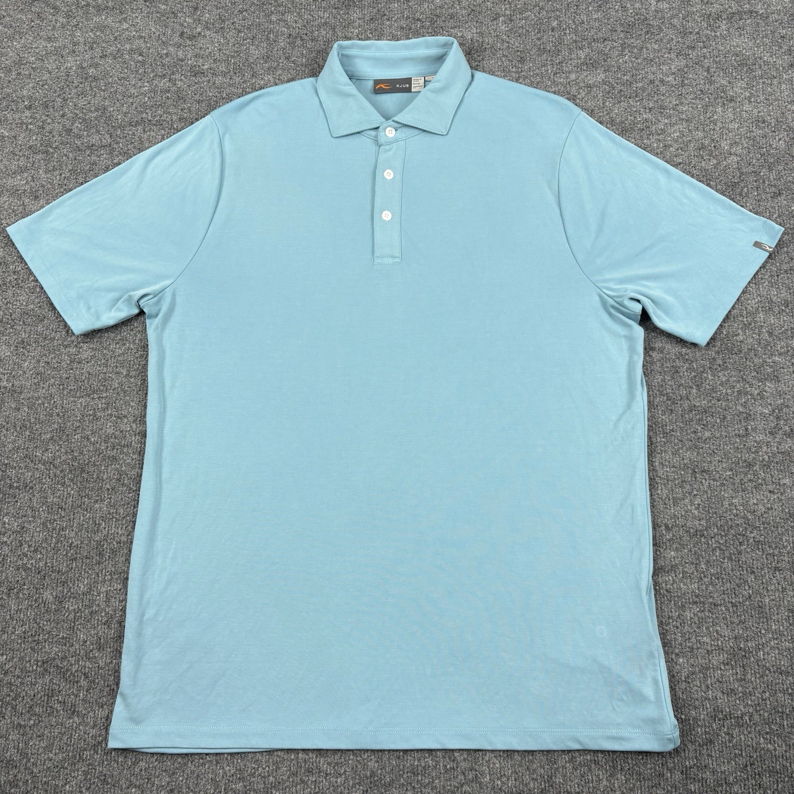 KJUS Shirt Mens 50 M Blue Short Sleeve Kallen Golf Polo Performance UPF 50+