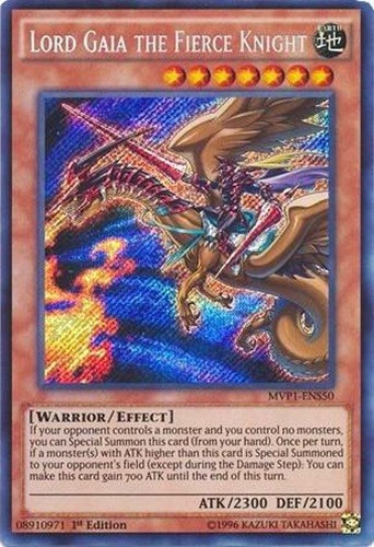 *** LORD GAIA THE FIERCE KNIGHT *** 1ST EDITION SECRET RARE MVP1-ENS50 YUGIOH