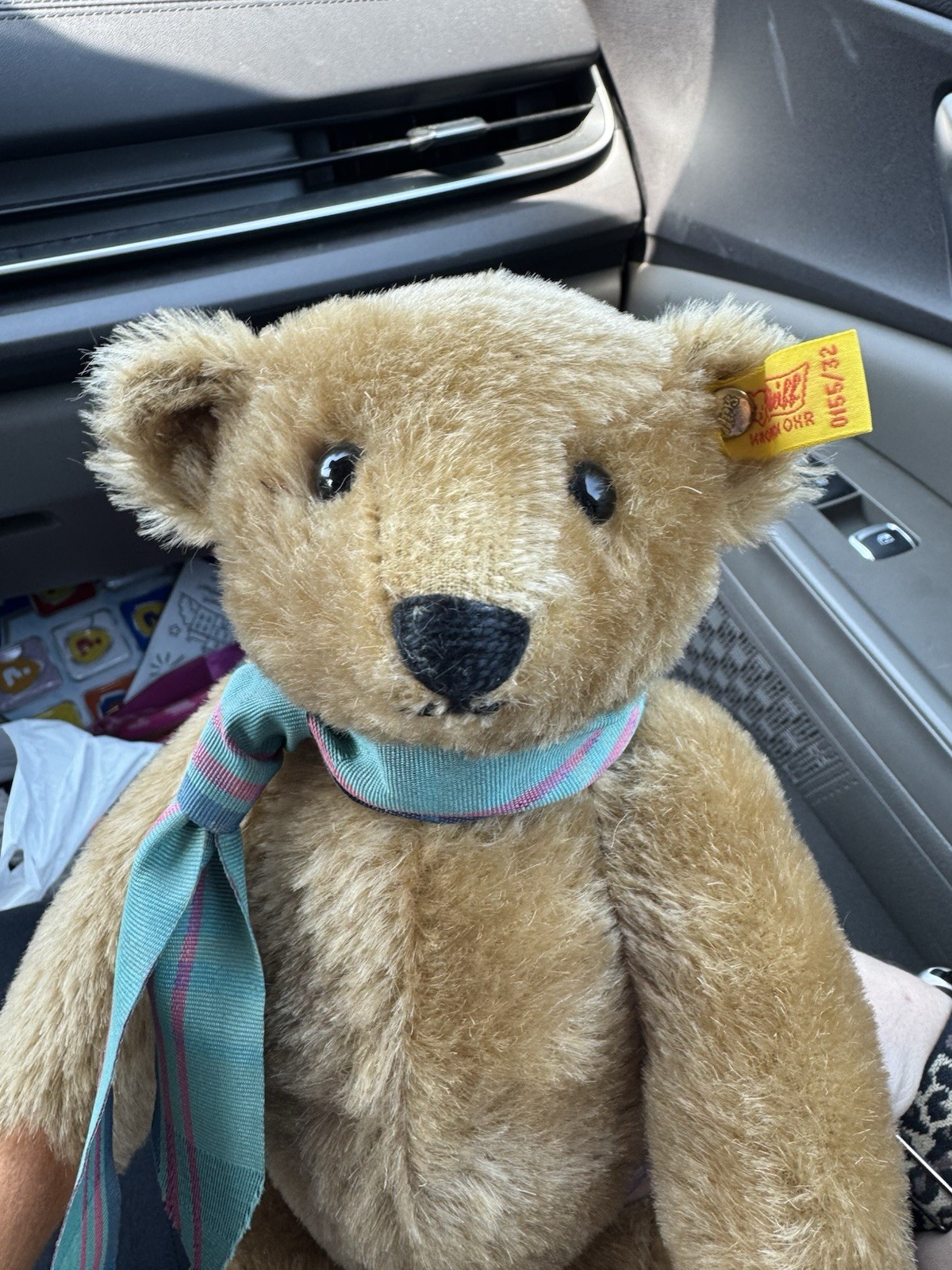 Steiff Brass Button Teddy Bear 0155/32 Vintage 1980 Made in Western Germany