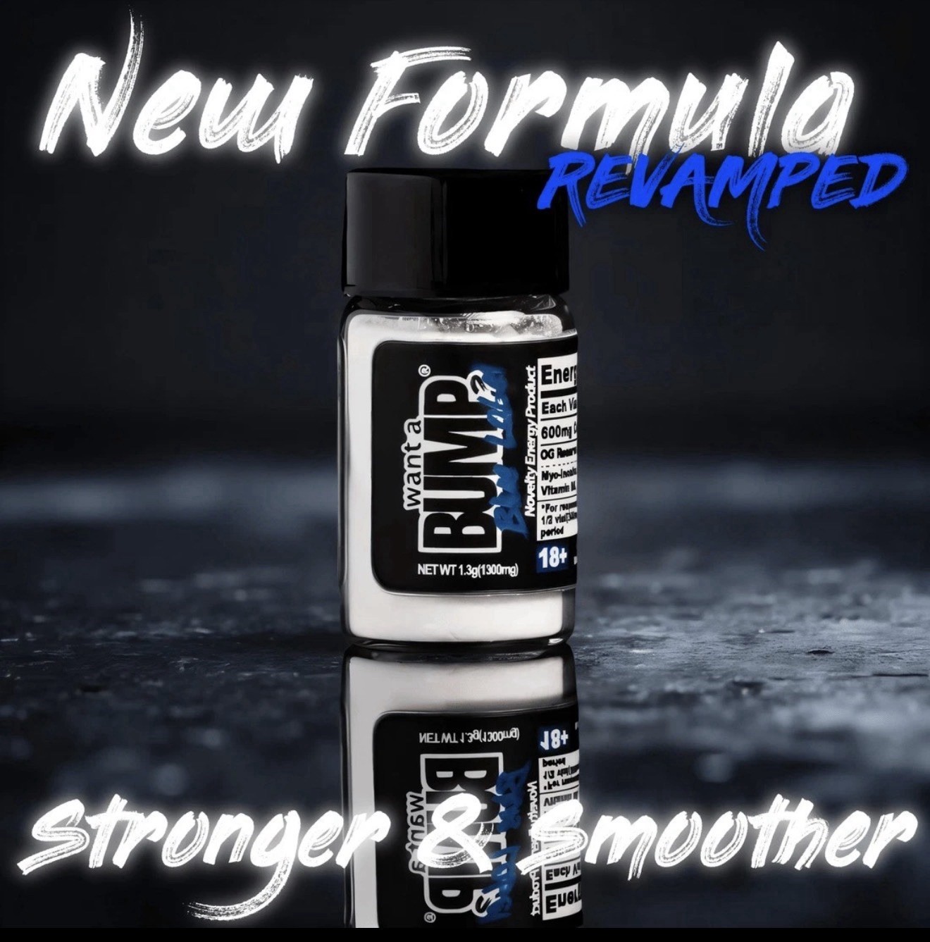 Want A BUMP® BLUE LABEL Revamped - Energy ON ICE (600mg Caffeine + Icy Menthol)