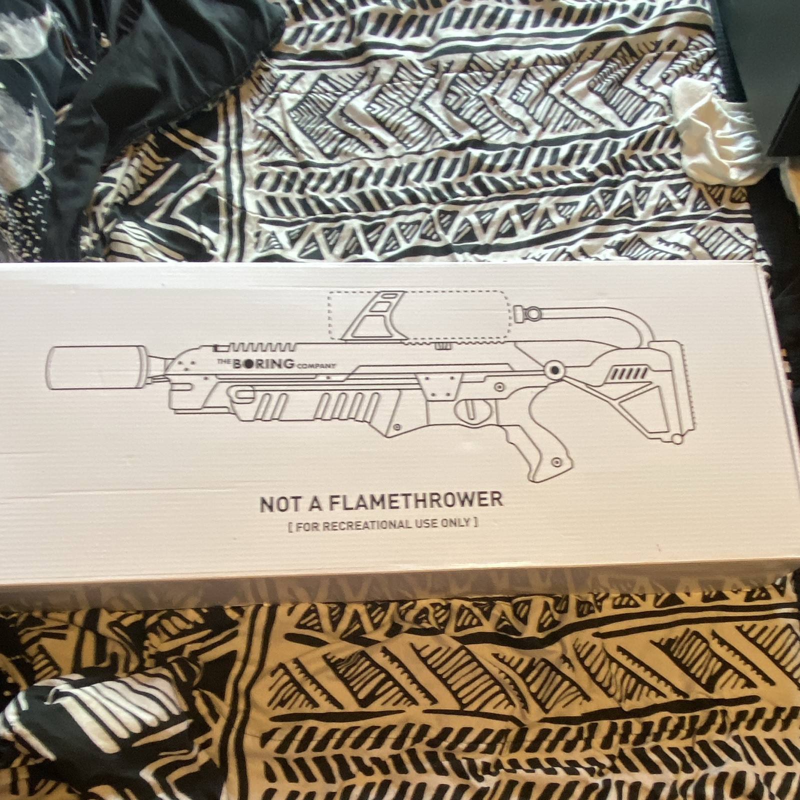 The Boring Company “NOT A FLAMETHROWER” Recreational Use Only Box