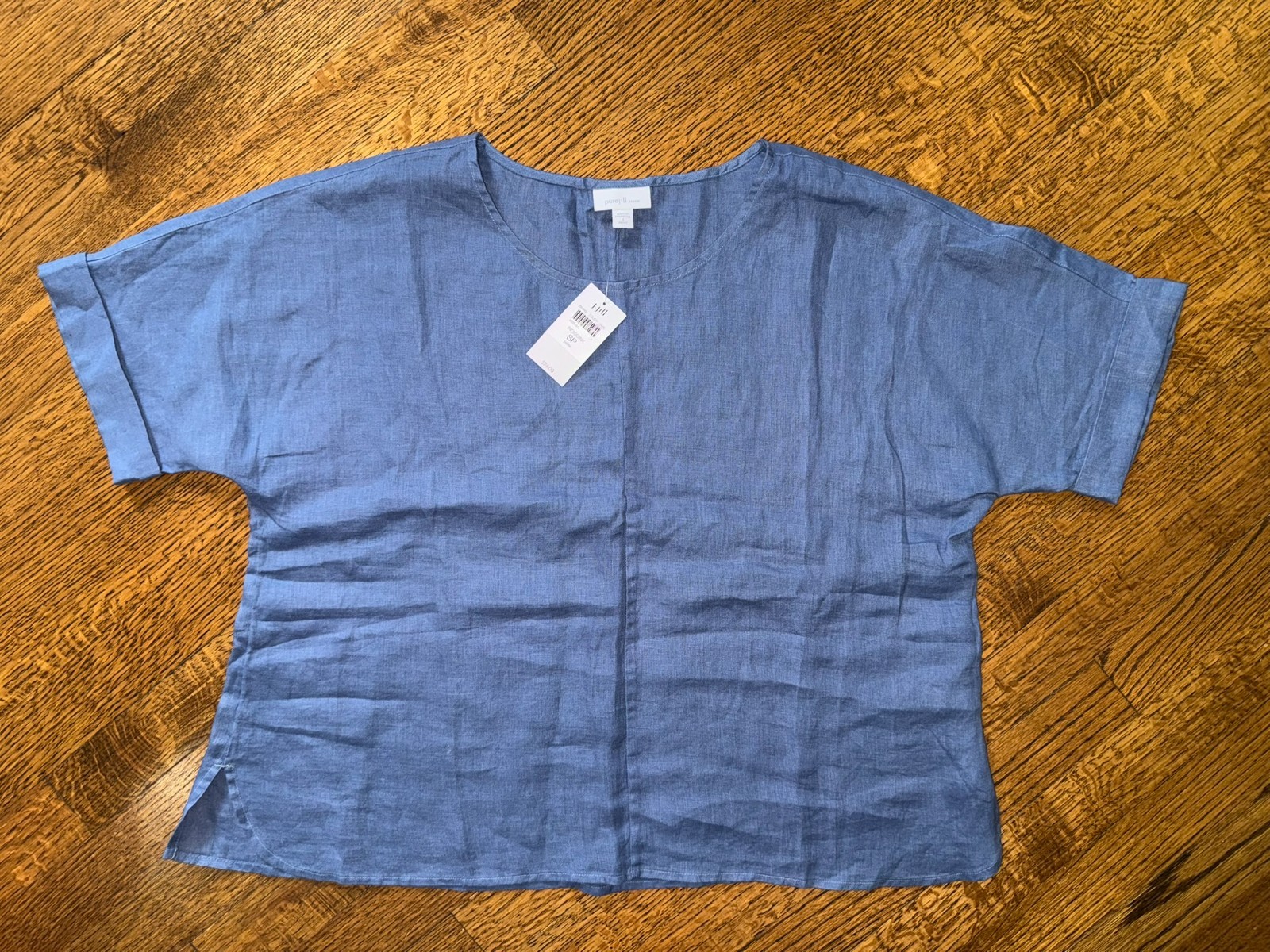 NWT Pure Jill Linen Dolman Center-Seam Top - Small Petite