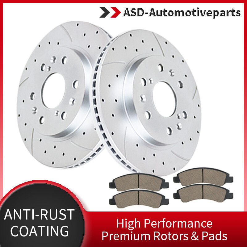 Front Drilled Brake Rotors Brakes Pads Fit Chevy SILVERADO 1500 GMC SIERRA 1500