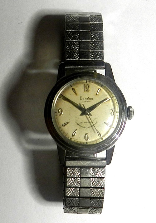 VTG SWISS 1950'S MENS LANDAU FLORINA 17'J INCABLOC MILITARY MANUAL WRISTWATCH