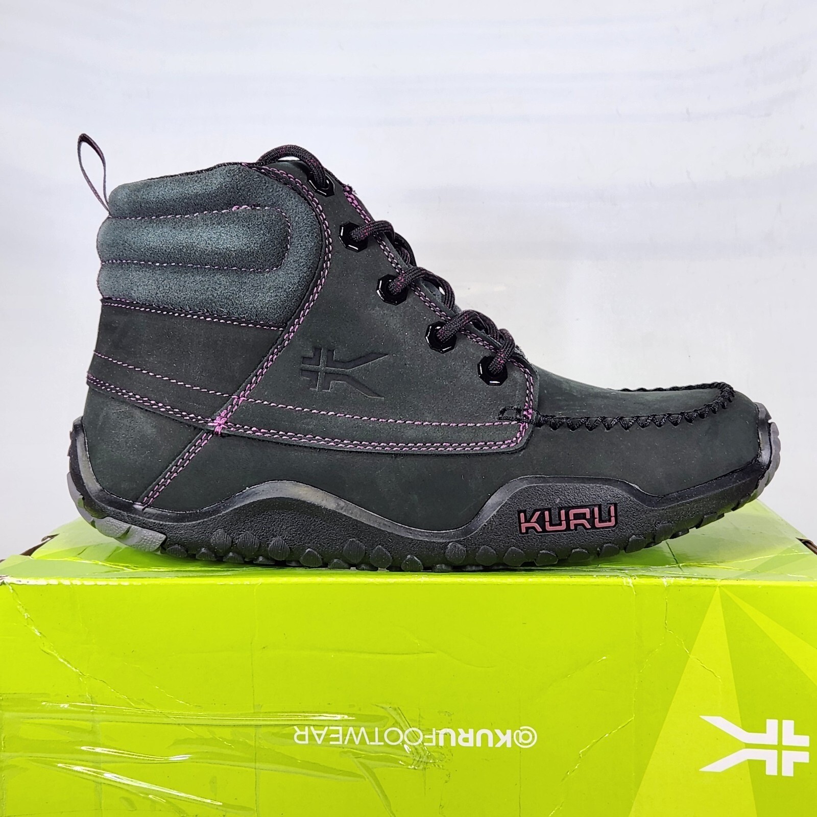 KURU Quest Hiking Boot Women Size 9 Jet Black Basalt Fig Purple Leather Suede
