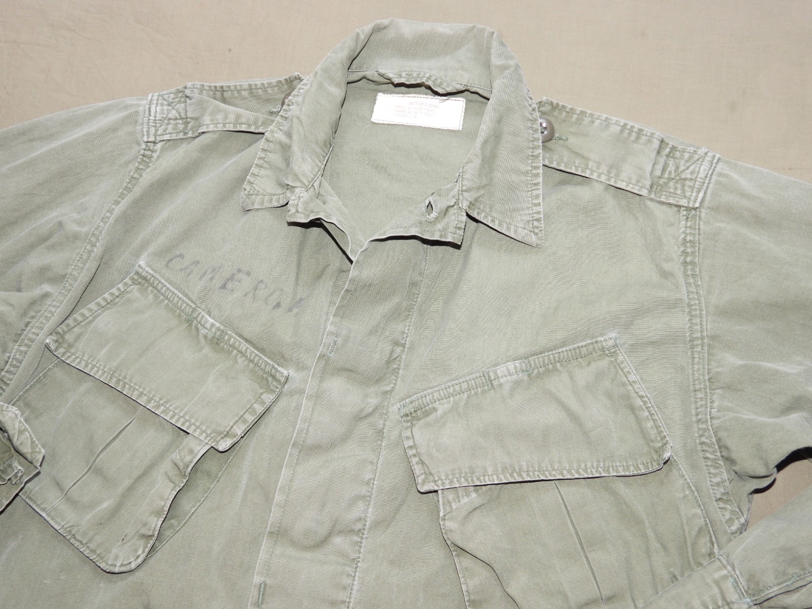 USMC Marine US Vietnam Magic Marker Named 2nd Pattern Poplin Jungle Jacket Vtg