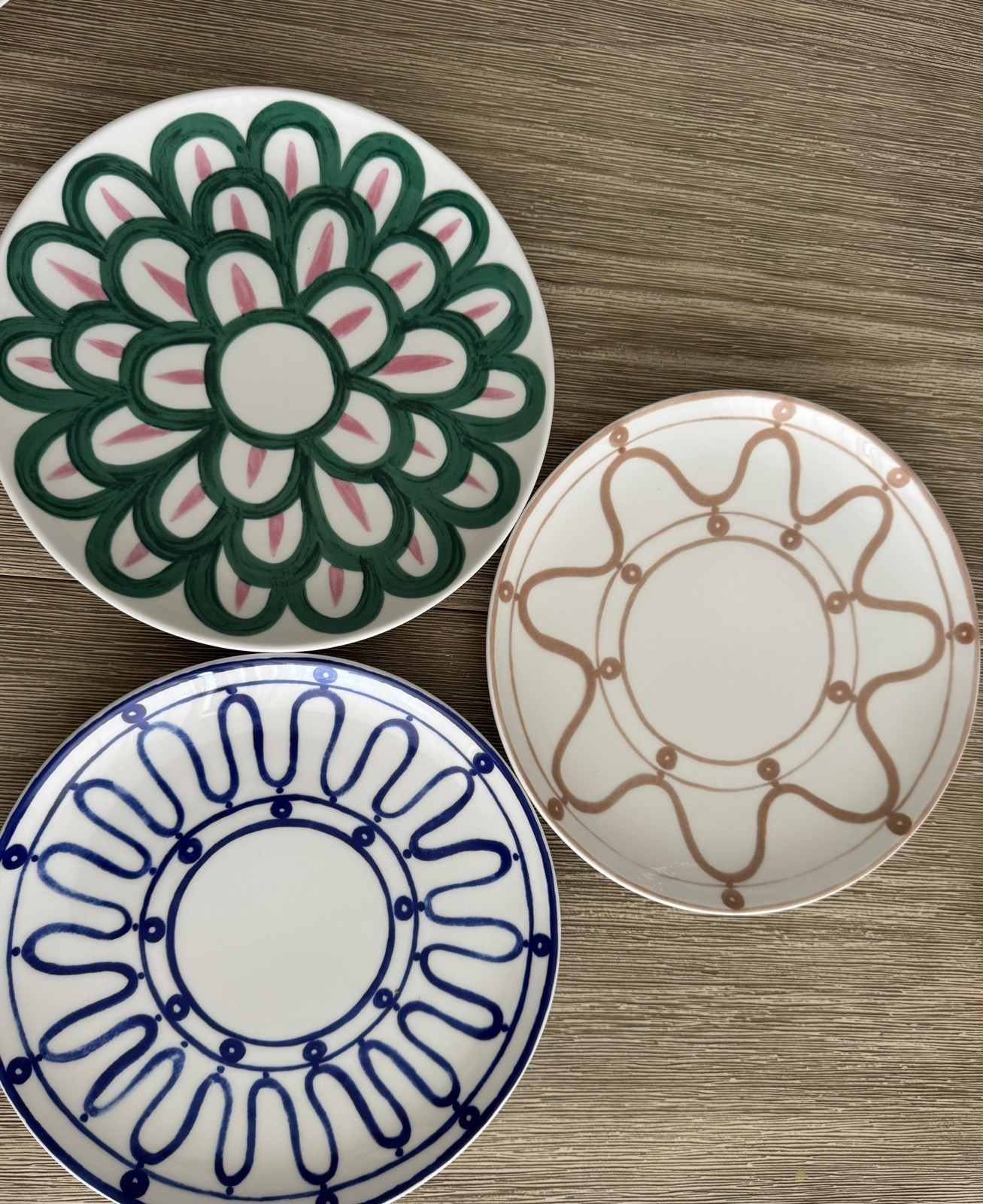 Themis Z Mixed Dinner Plates 25cm Set of 3 Porcelain