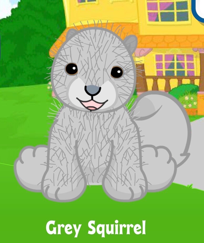 Webkinz Classic Grey Squirrel - hm203 - Retired - Virtual Adoption Code Only