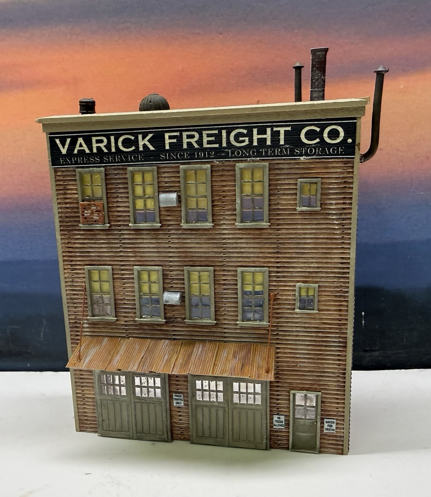 BUILT - “Varick Freight Co.” - FOS Scale Models BACKGROUND BLDG - 4.25” X 1.25”