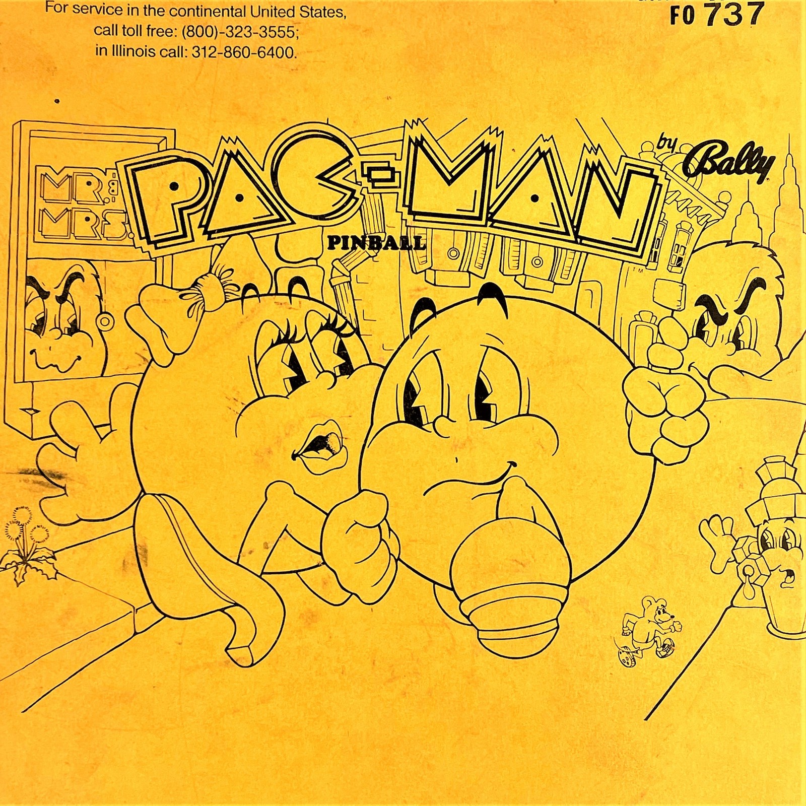 Bally Bally Mr & Mrs Pac Man Pinball Machine Game Manual Schematics ORIGINAL