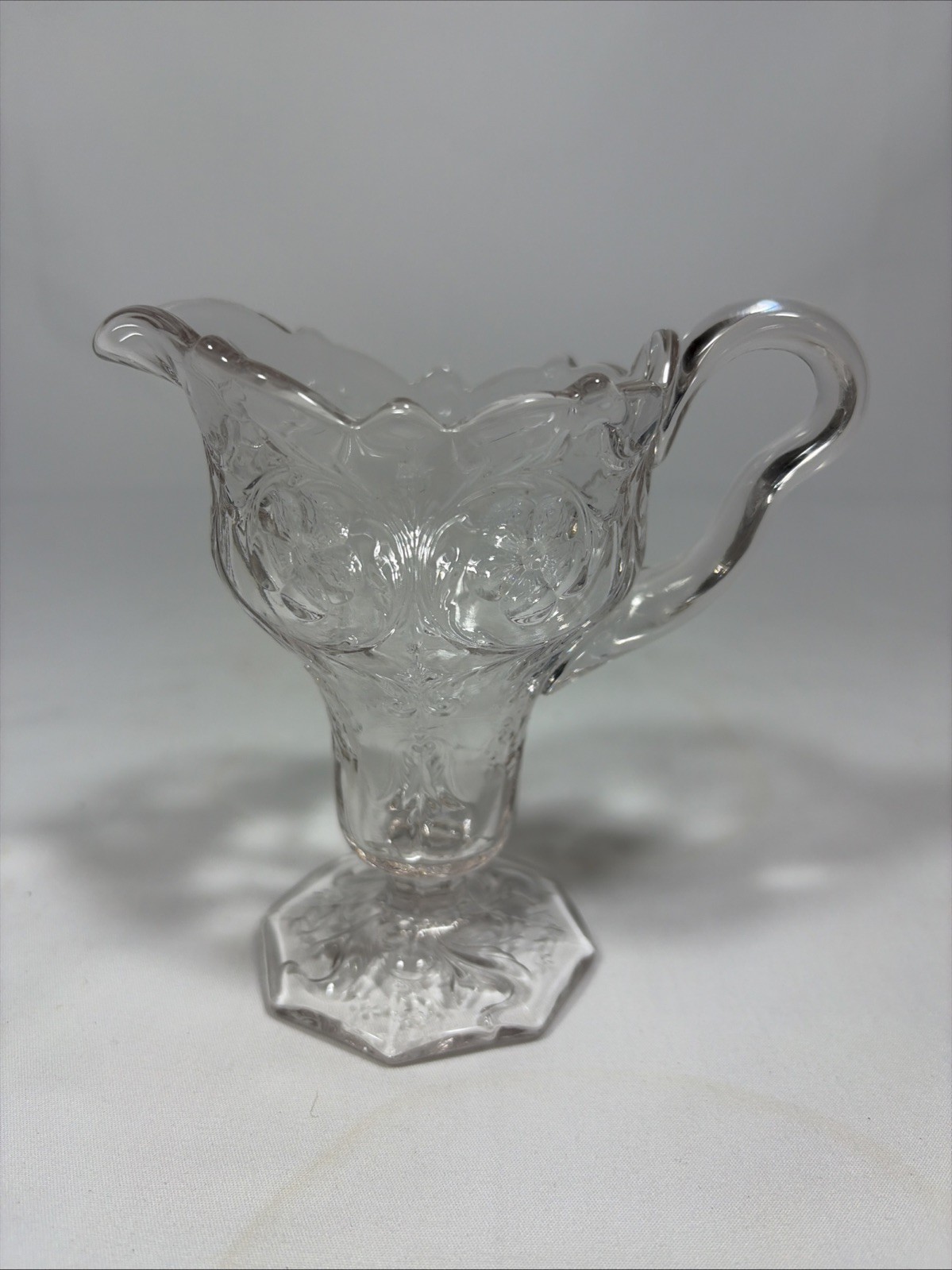Antique McKee Glass Creamer Pitcher Rock Crystal Pattern 1920 Antique McKee Glass Creamer Pitcher Rock Crystal Pattern 1920