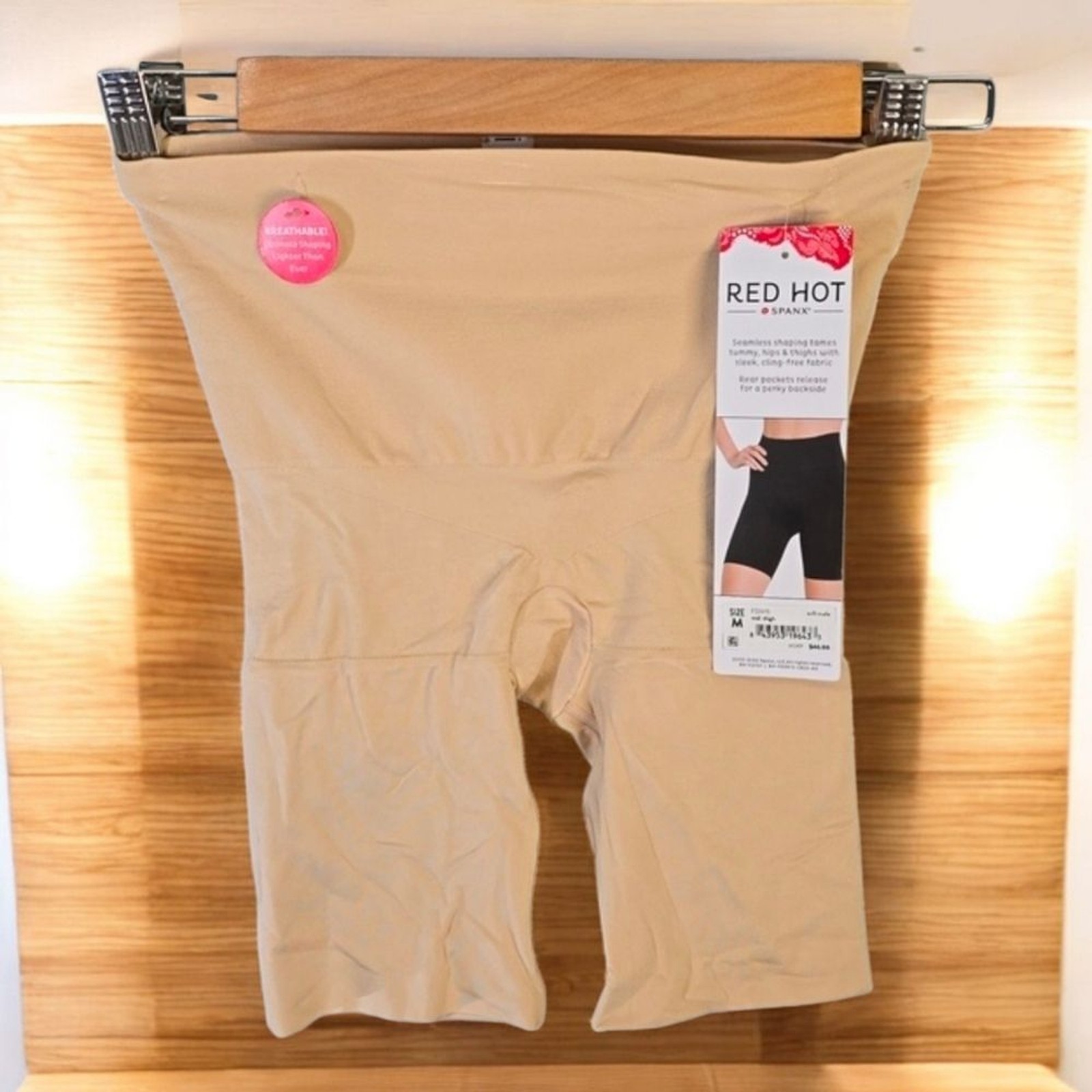 Spanx intimates women\'s shapewear size Large L beige soft nude mid-thigh Red Hot