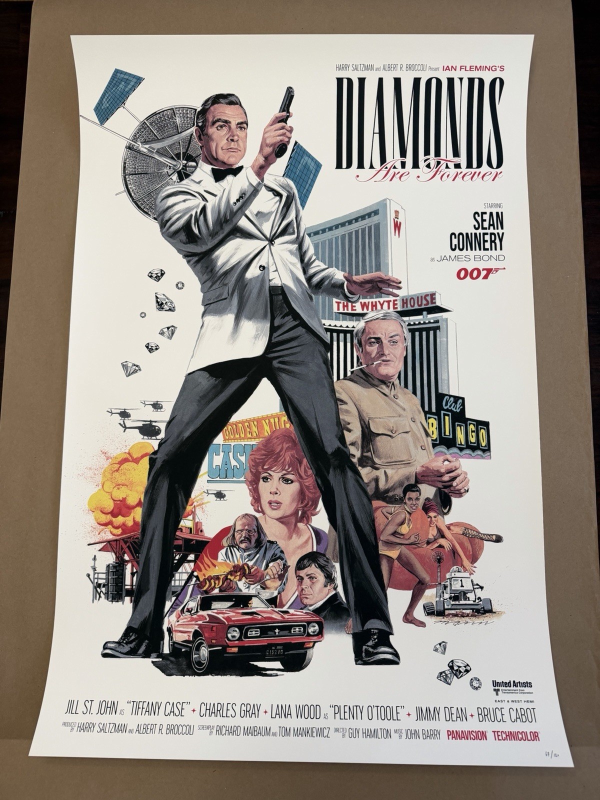 Paul Mann James Bond “Diamonds are Forever” 24x36 Art Print Poster