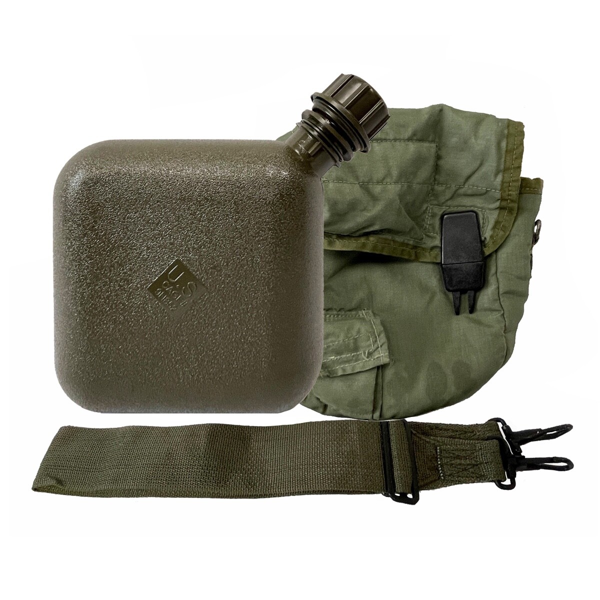 US Military 2 QT Collapsible Water Canteen with 2 Quart Pouch Cover & Sling EXC US Military 2 QT Collapsible Water Canteen with 2 Quart Pouch Cover & Sling EXC