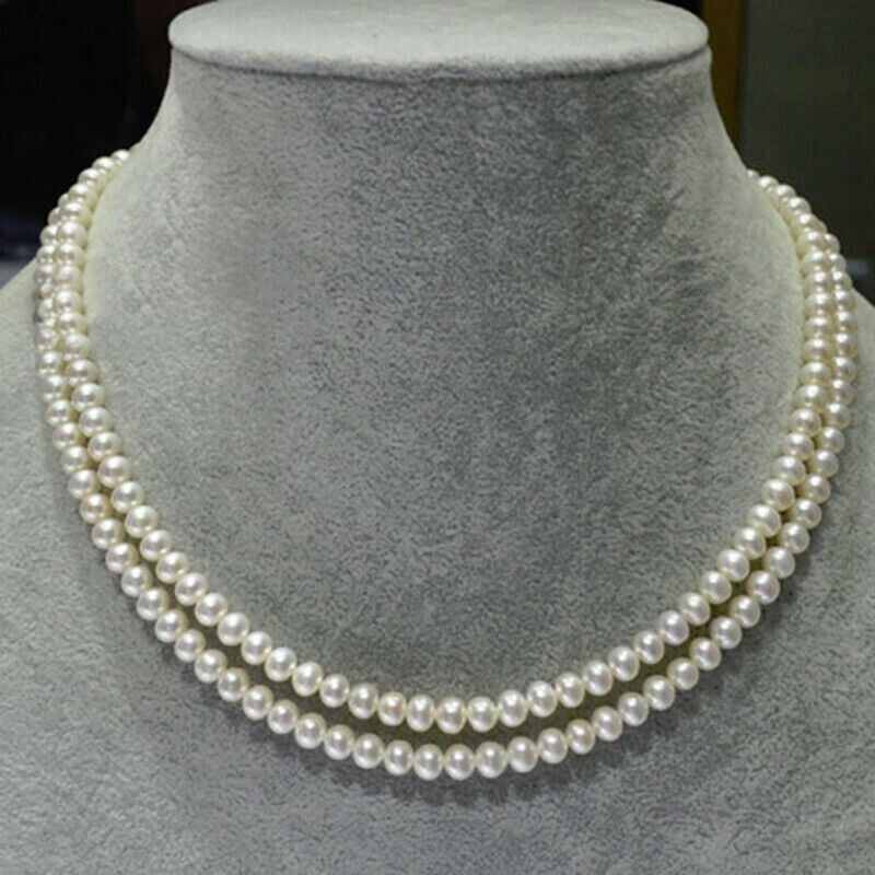 Vintage  Akoya Real Pearl Necklace 5-6mm Pearls35