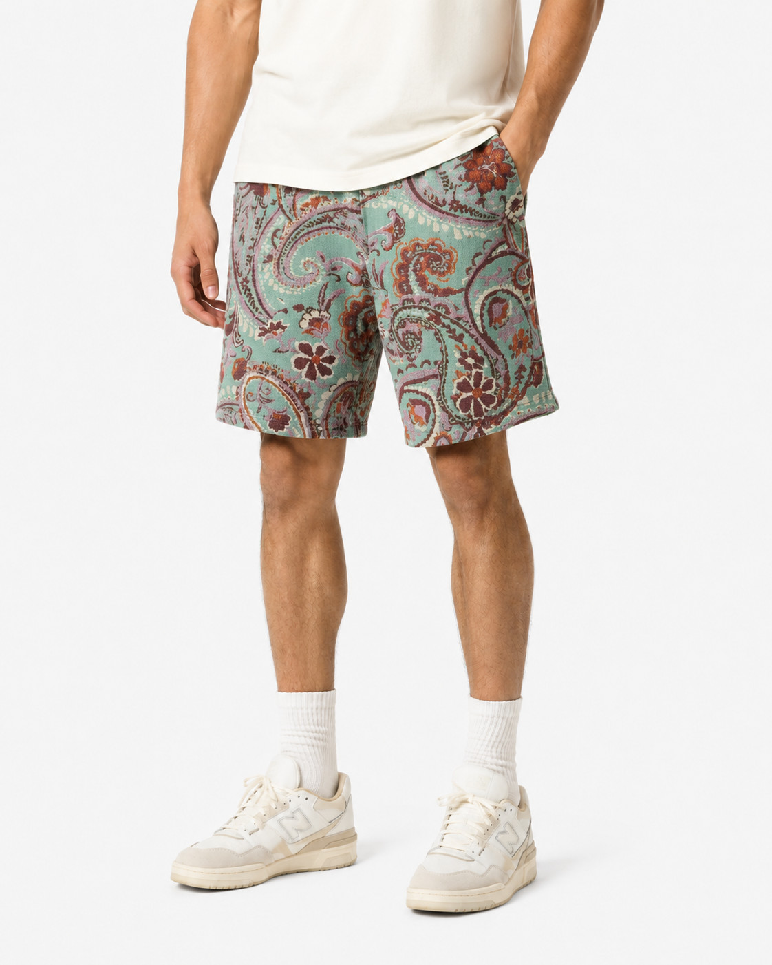Rebel Minds Paisley Jacquard Shorts – Mint
