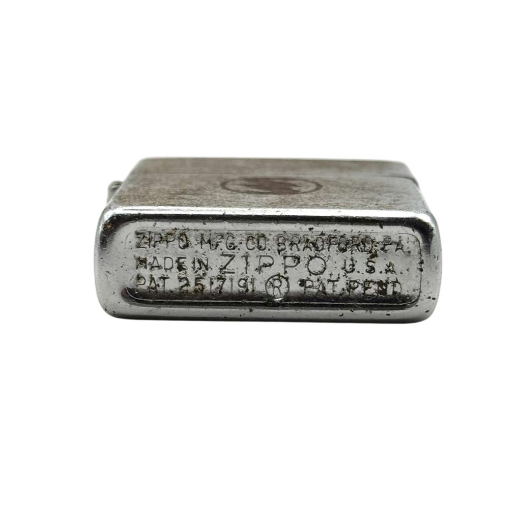 1951-1953 Zippo Regular Black Silhouette Steel Case Patent 2517191 Lighter