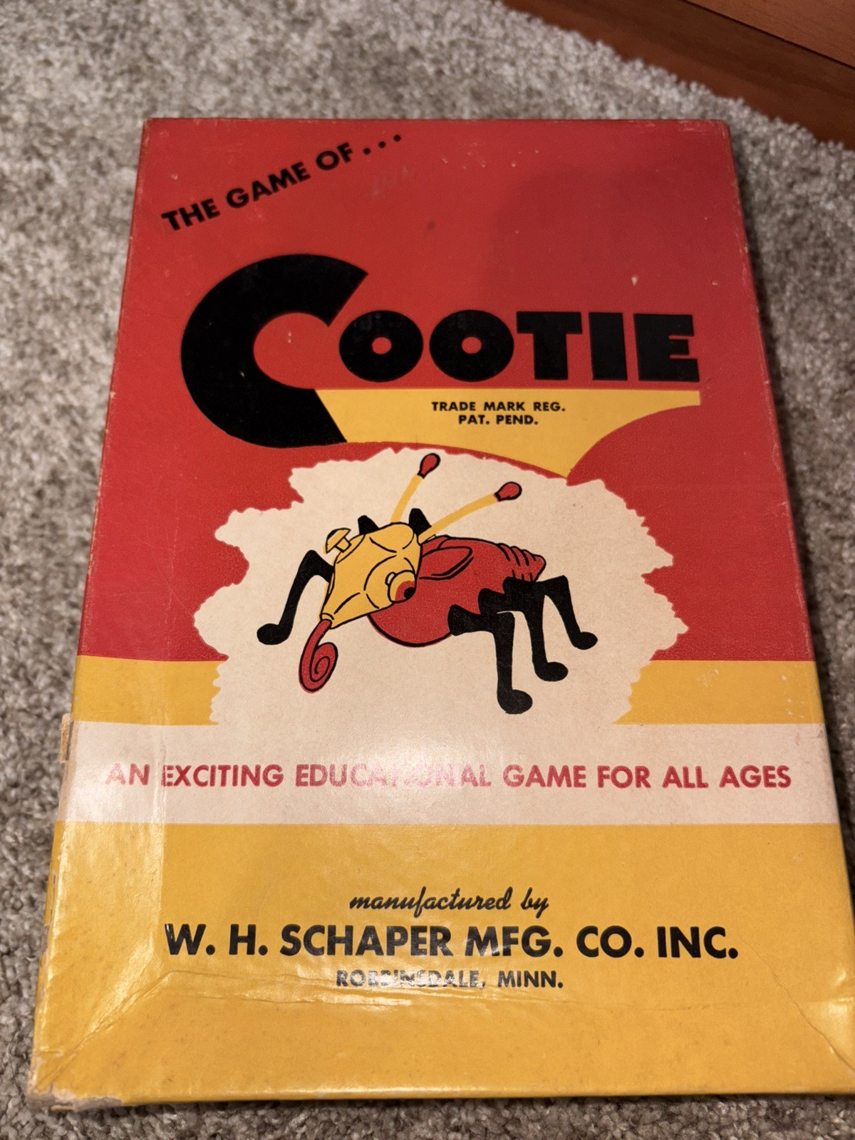 1949 Vintage The Game of Cootie Original Box Complete Nice Condition