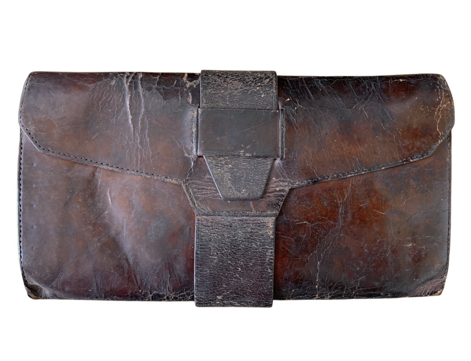 Antique 18/19th Century Political Jay Family Leather Wallet Folding Pocketbook