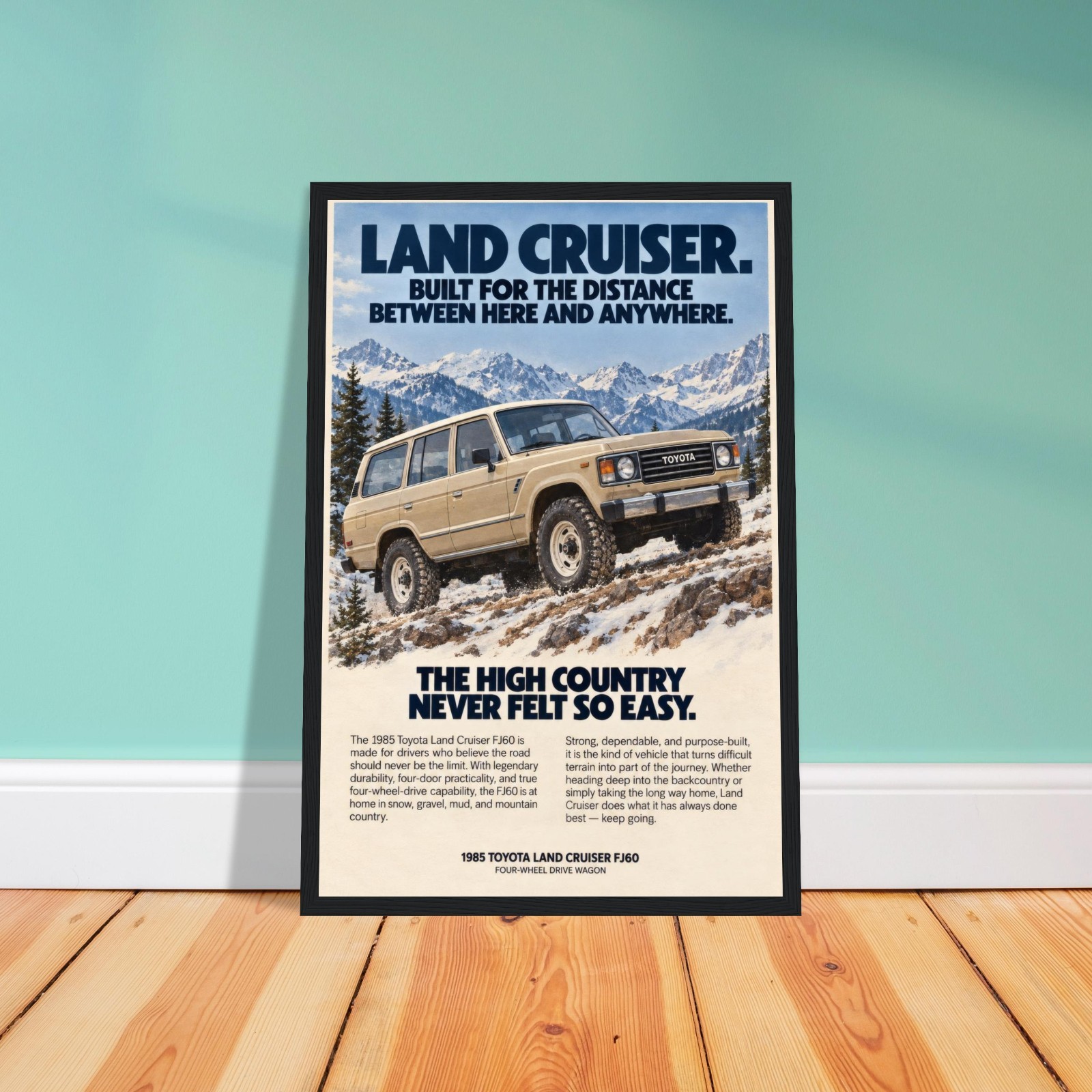1985 Toyota Land Cruiser FJ60 Poster 12x18 Vintage 4x4 SUV Garage Wall Art