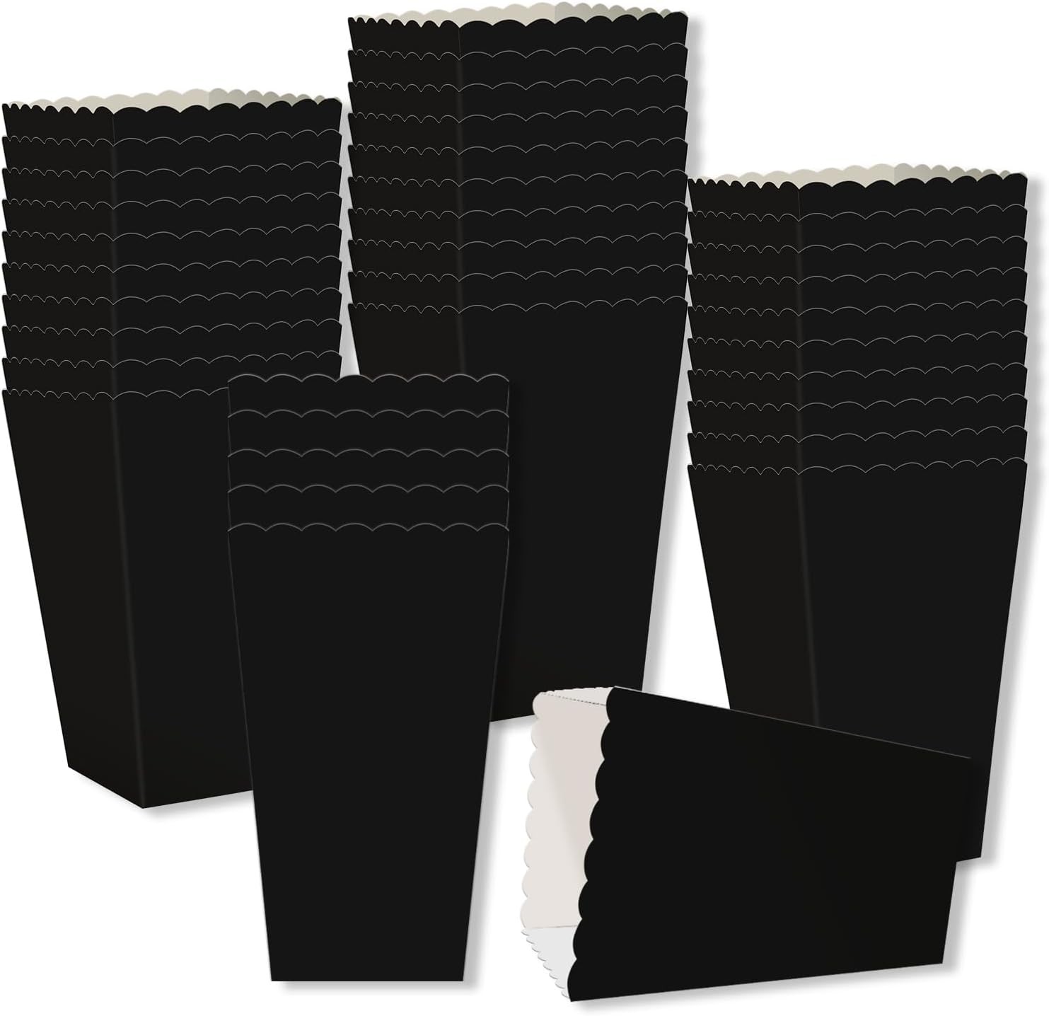 36 Pcs Black Popcorn Boxes 2 x 4.5 x 2.7 inch Mini Popcorn Boxes for Movie