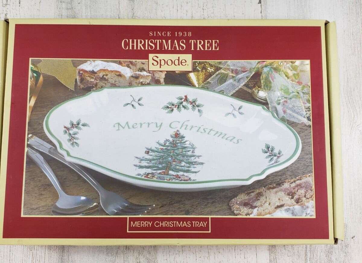 Spode Christmas Tree Merry Christmas Tray in Original Box Spode Christmas Tree Merry Christmas Tray in Original Box