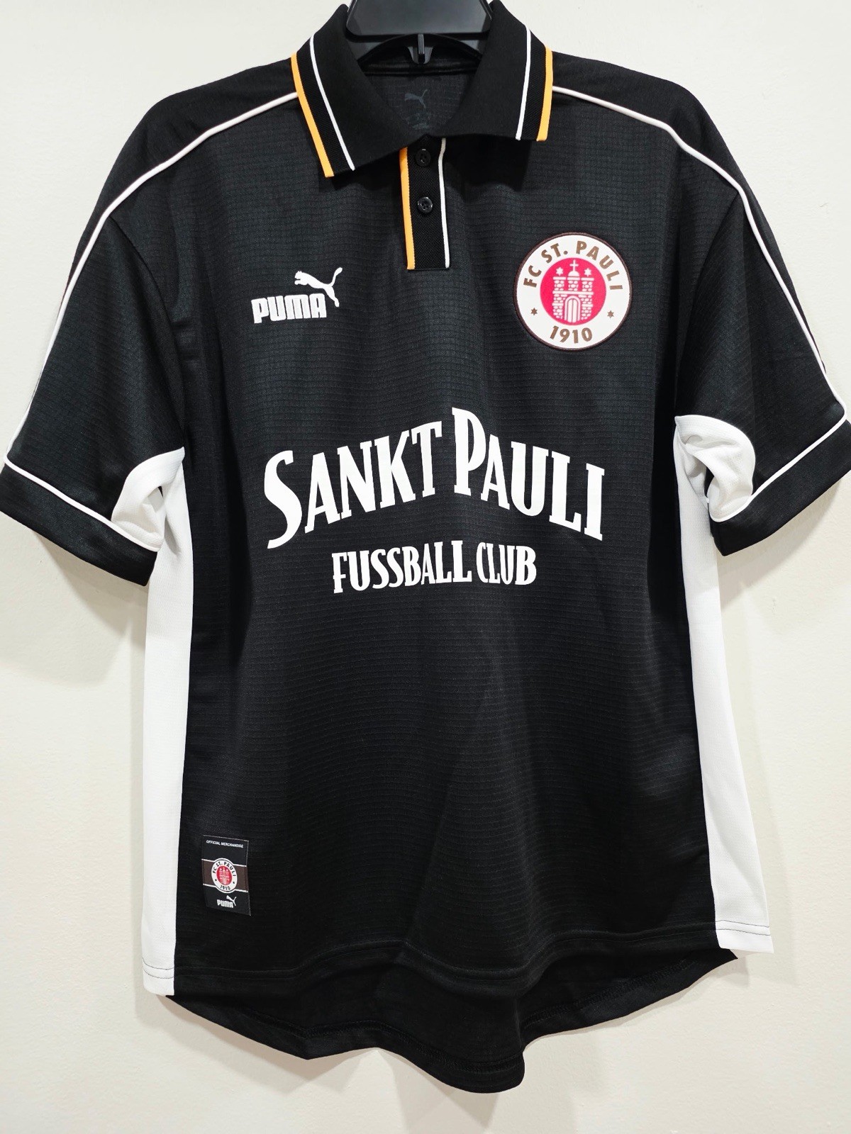 PUMA FC St. Pauli Officially Licensed Soccer Jersey Black/White