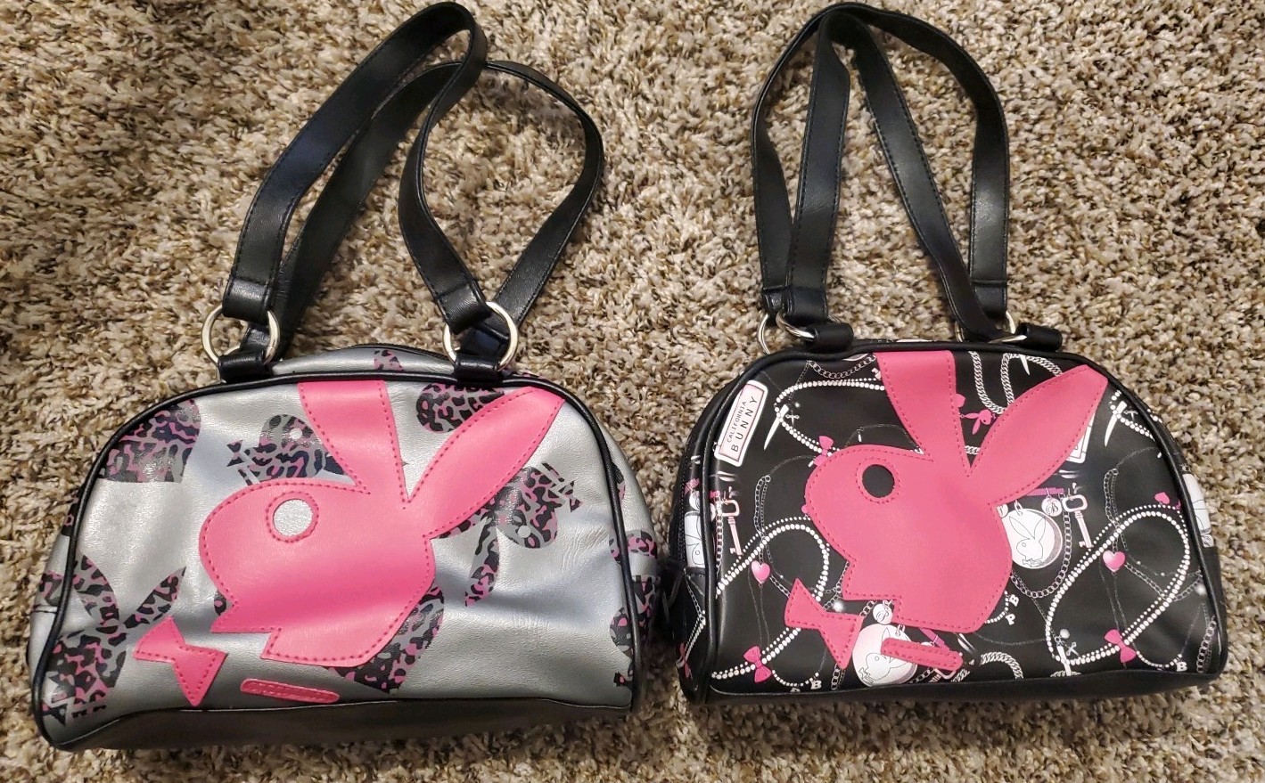 NWOT-💯🔥2 Vtg. Y2K Playboy Small Bowler Bag Purses 90-00\'s (RARE)🔥-Never Used