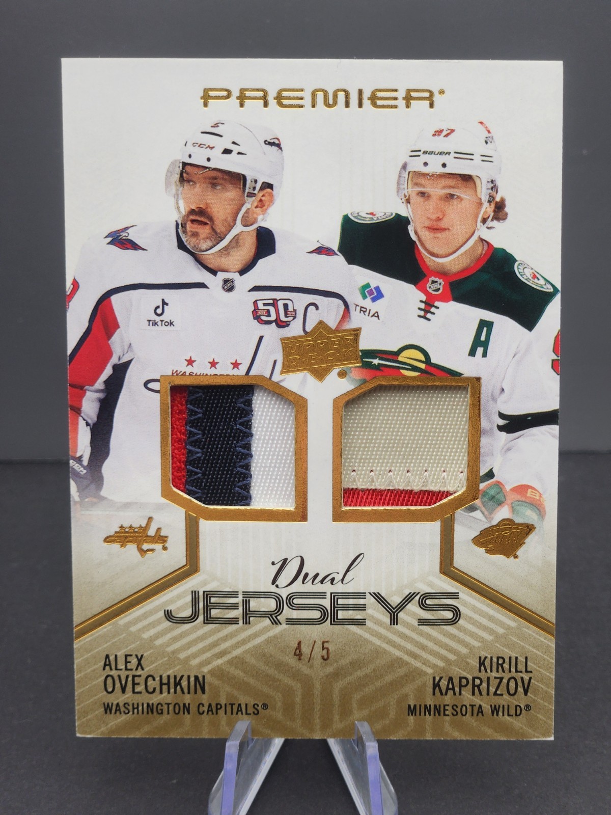 24-25 Upper Deck Premier Dual Jersey Alex Ovechkin Kirill Kaprizov #PD-OK /5