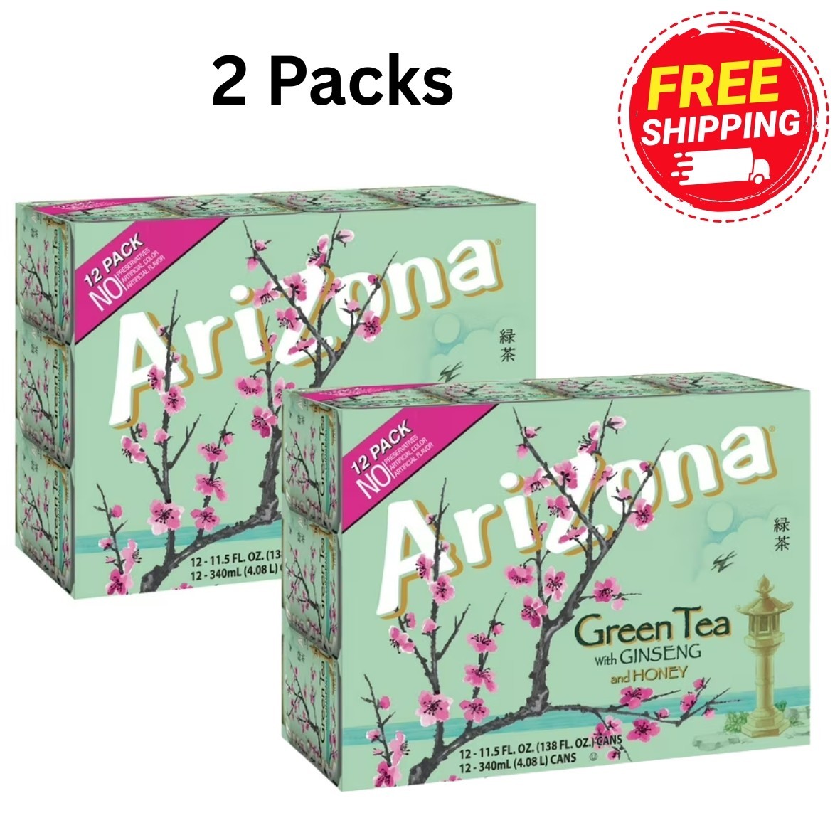 Arizona Green Tea with Ginseng and Honey, 11.5 Fl Oz Cans (12-Pack) Arizona Green Tea with Ginseng and Honey, 11.5 Fl Oz Cans (12-Pack)