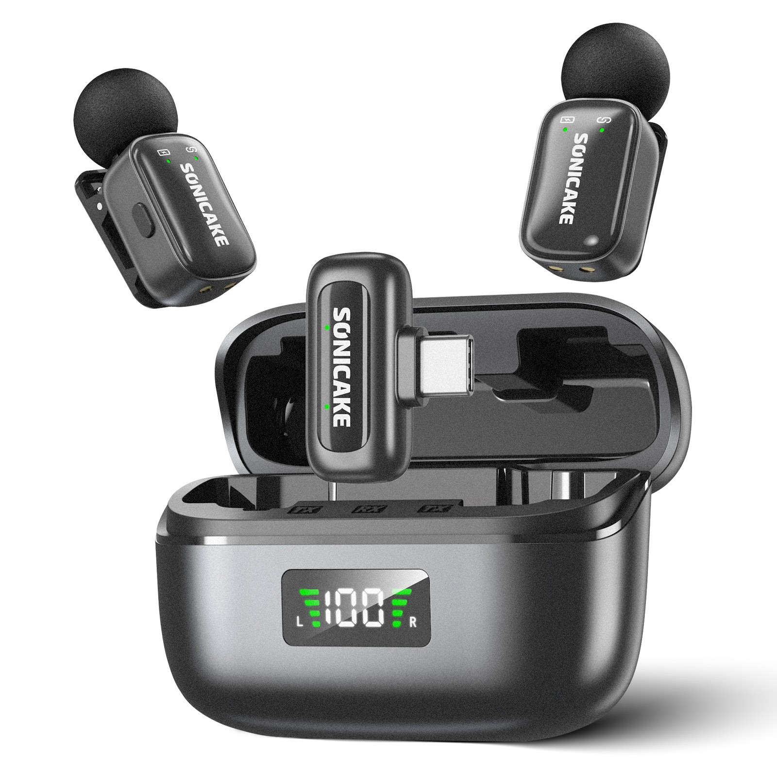 SONICAKE 2.4G Wireless Mini Lavalier Microphone for iPhone, Android & Camera