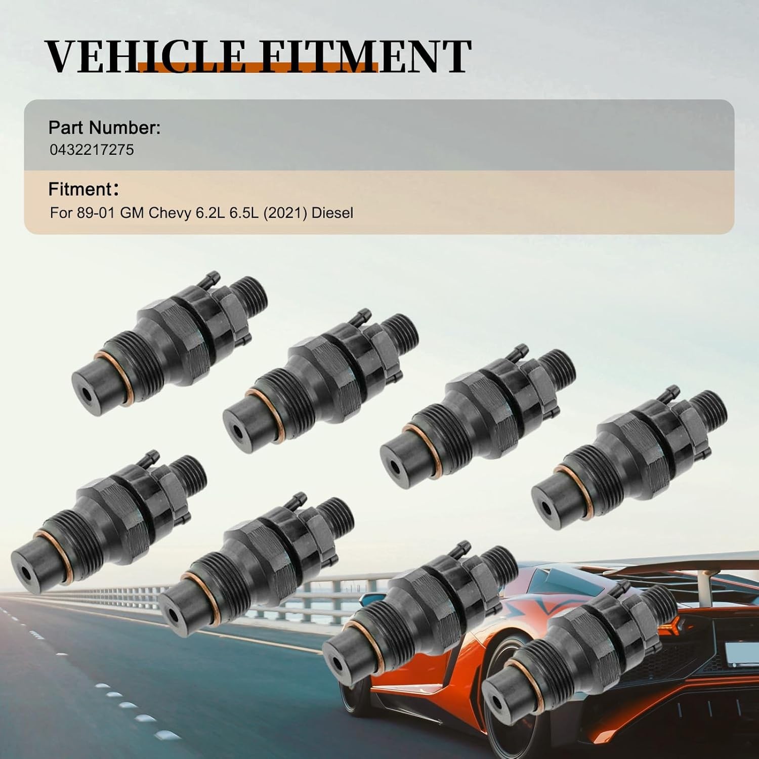 8pcs Diesel Fuel Injectors For GM Chevy 6.2L 6.5L 0432217275 New 1989 1990-2001