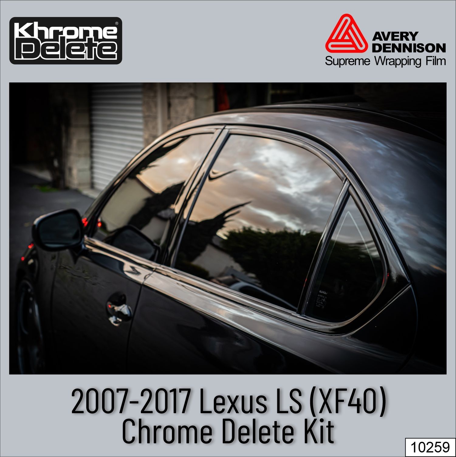Chrome Delete Vinyl Wrap fitting the 2007-2017 Lexus LS460 (XF40) Glossy Black