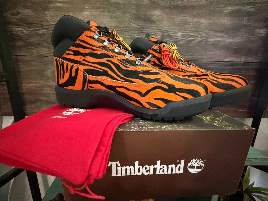 Supreme x Timberland Field Boot Mid Tiger Orange Black Men’s Size 12 2024